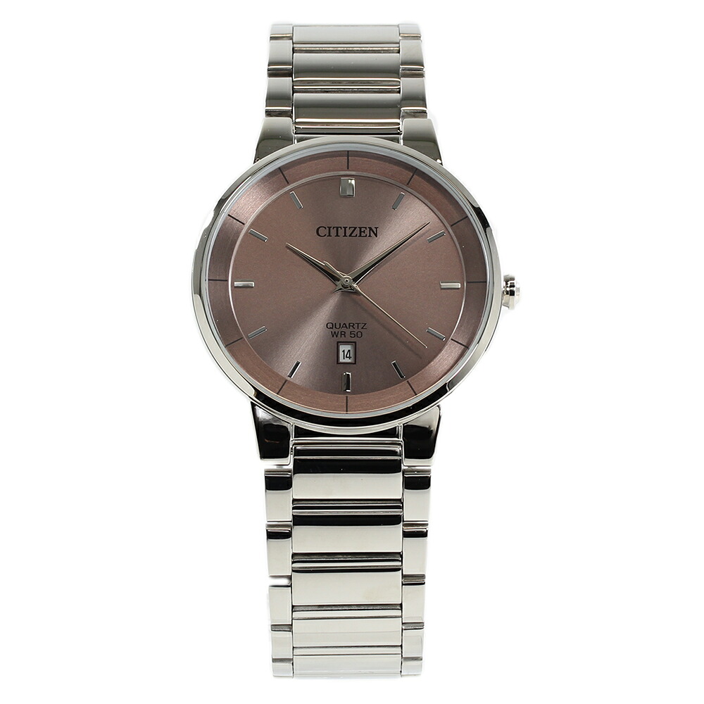 CITIZEN BI5120-51Z シチズン クォーツ メンズ シルバー ライトブラウン 腕時計 プレゼント ギフト 1年保証 送料無料