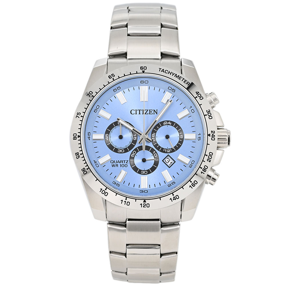 CITIZEN シチズン AN8230-59L アナログ クオーツ クロノグラフ　ブルー メンズ腕時計 プレゼント ギフト 1年保証 送料無料｜時計倉庫TOKIA