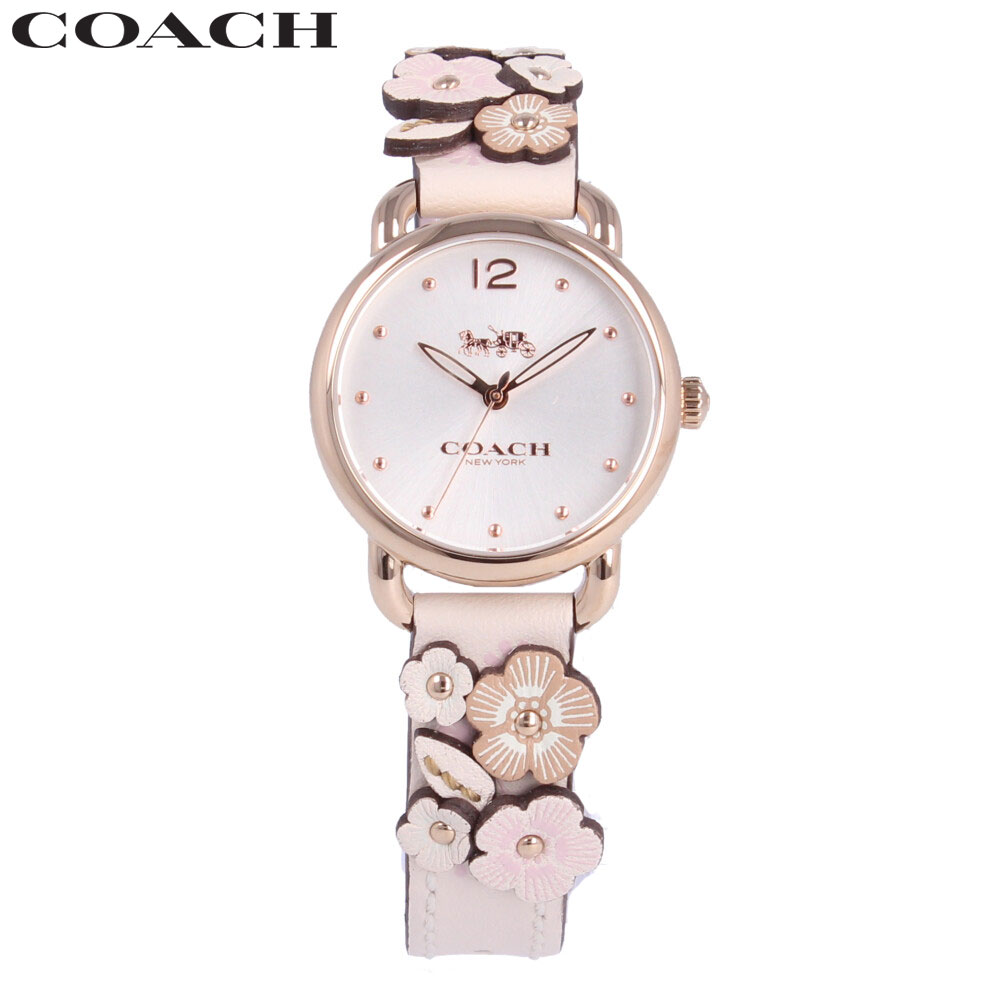公式 腕時計 レディース ピンク ホワイト Coach コーチ フラワー レザーベルト 並行輸入品 レディース腕時計 Indonesiadevelopmentforum Com