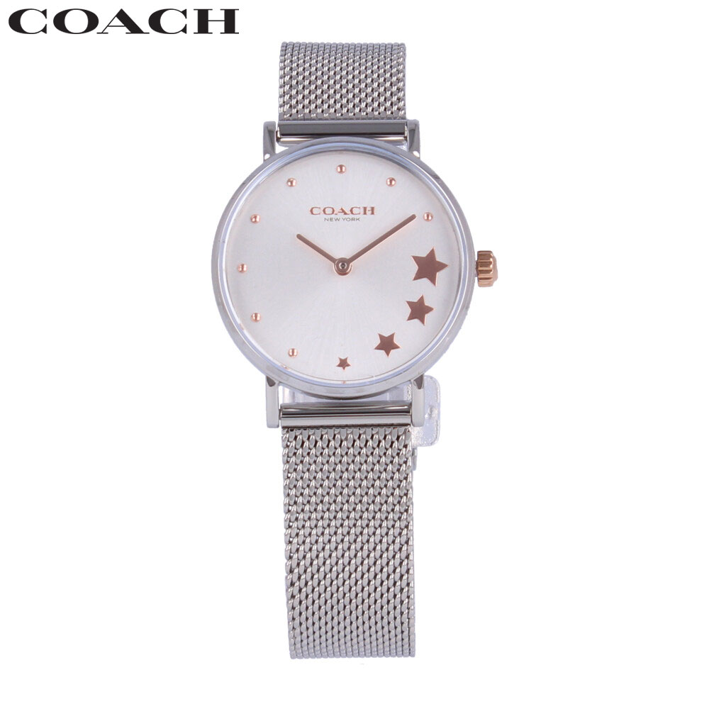 COACH コーチ PERRY ペリー 腕時計 時計 レディース クオーツ 2針 メタル メッシュ シルバー ホワイト スター 星 14503519 プレゼント ギフト 1年保証 送料無料
