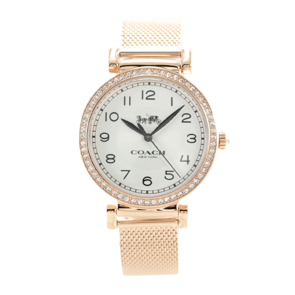 COACH 14503398 マディソン レディース ストーン ゴールド メッシュベルト 3針 腕時計 プレゼント ギフト 1年保証 送料無料|時計倉庫TOKIA