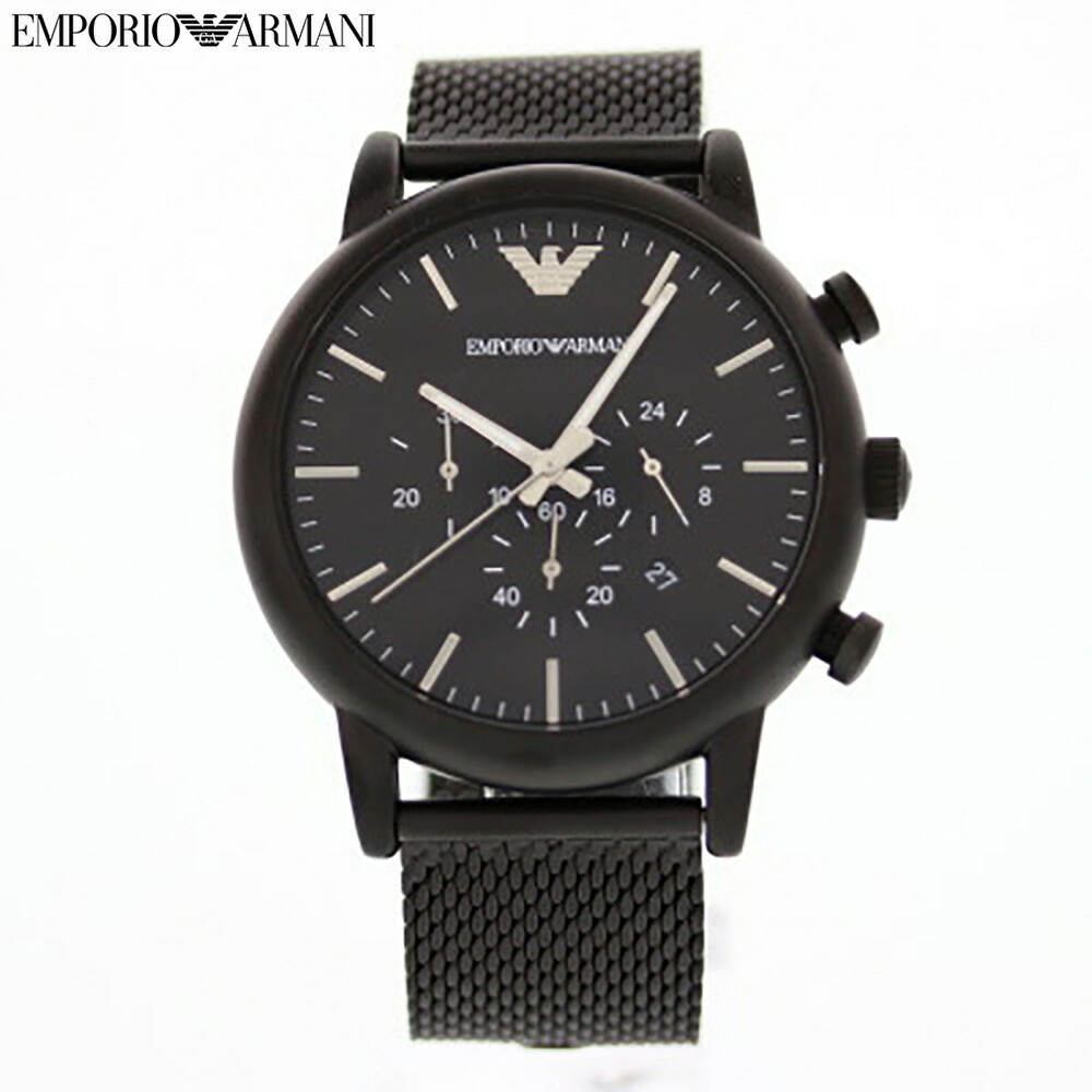 楽天市場】EMPORIO ARMANI エンポリオアルマーニ 腕時計 時計 メンズ 男性 アナログ クオーツ 電池 クロノグラフ 日付 デイト  LUIGI ルイージ カジュアル ビジネス 仕事 就活 防水 ステンレス シルバー 銀 ブラック 黒 AR1808 プレゼント ギフト 1年保証  送料無料 : 時計 