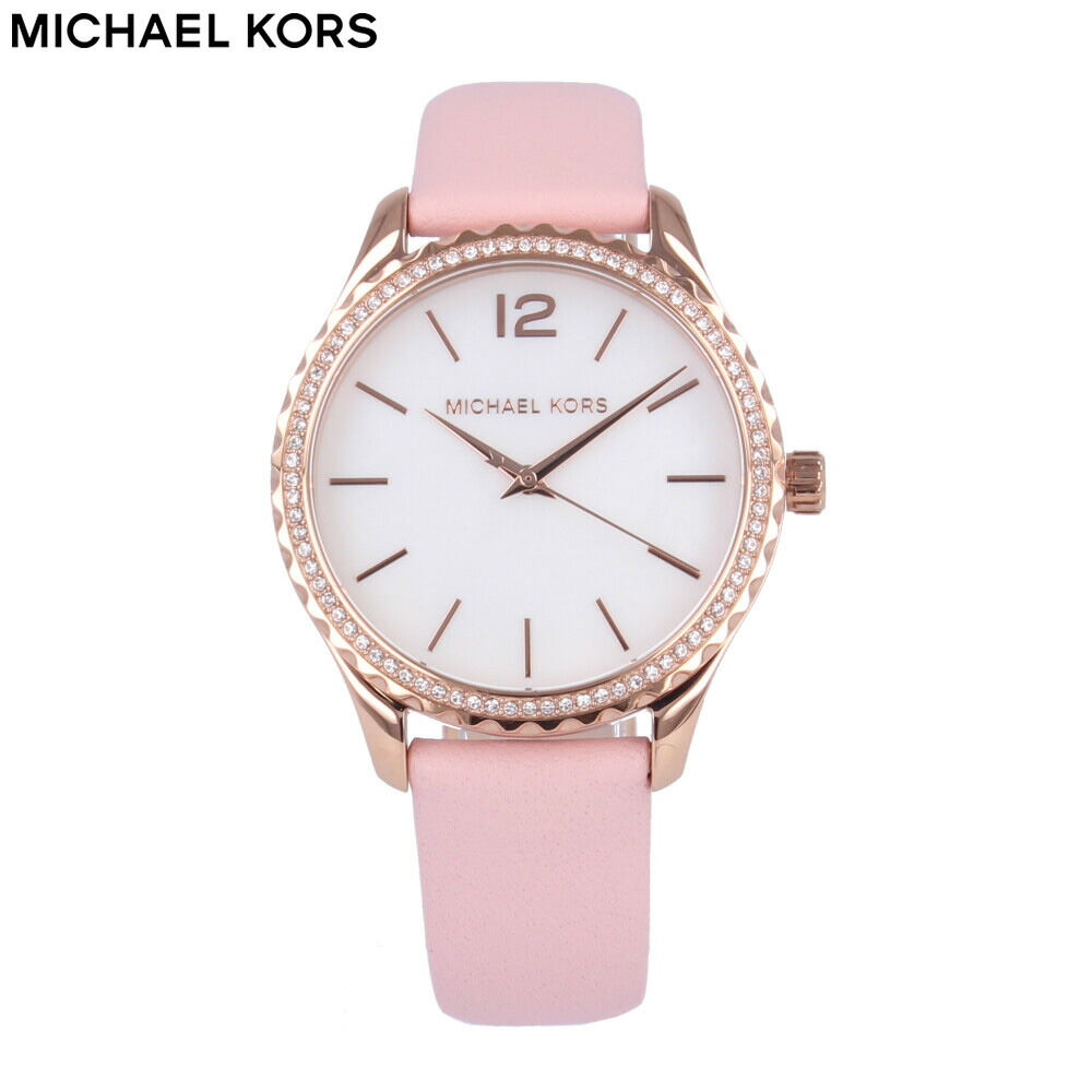 MICHAEL KORS マイケルコース LAYTON レイトン 腕時計 時計 レディース クオーツ ３針 レザー ピンク ピンクゴールド シェル ホワイト MK2909 プレゼント ギフト 1年保証 送料無料