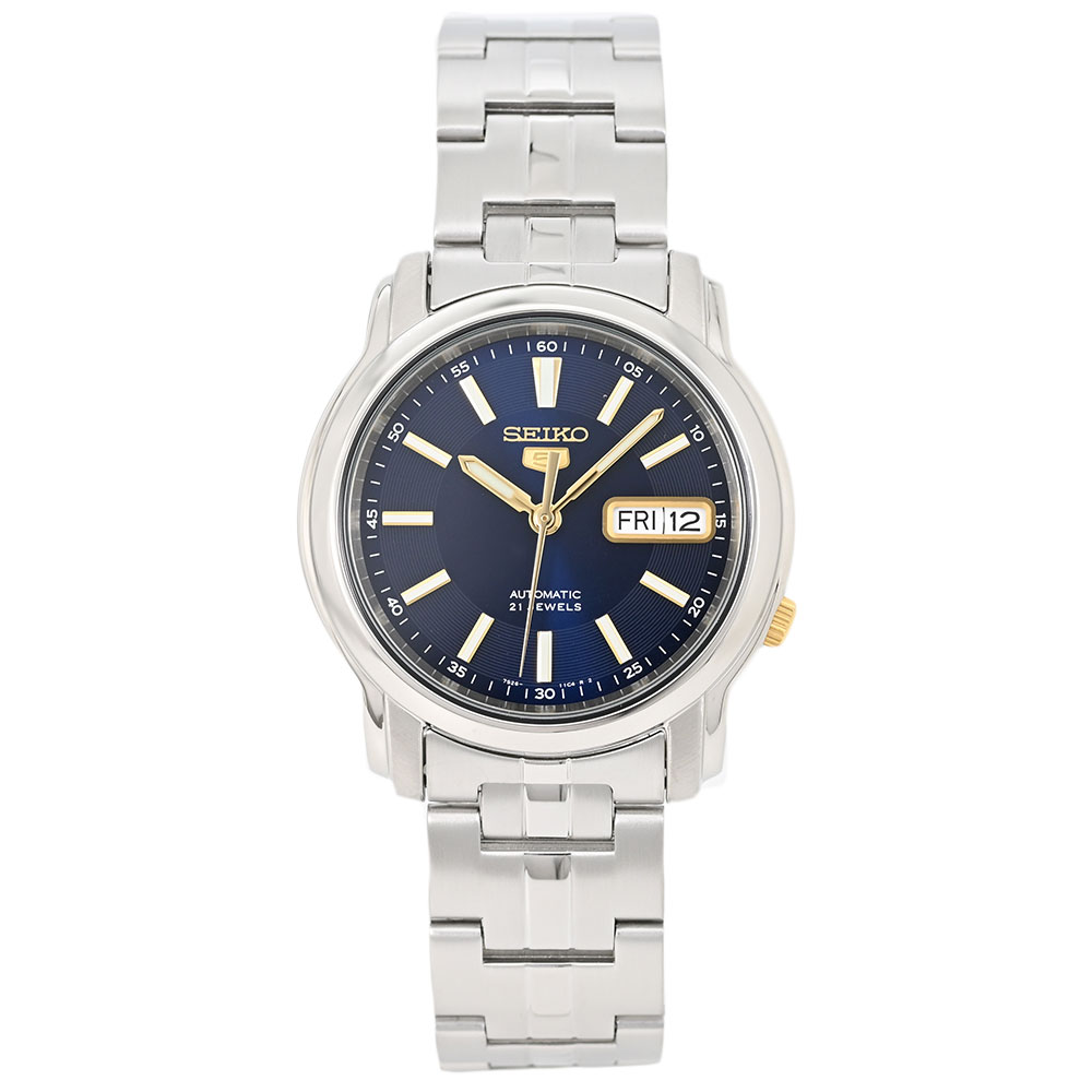 SEIKO 5 / セイコー ファイブ SNKL79K1 自動巻き オートマチック 腕時計 メンズ シルバー ネイビー スケルトンバック ステンレス