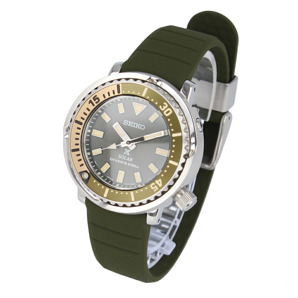 PROSPEXプロスペックスSEIKOセイコーMiniTunaミニツナ腕時計時計ユニセックスメンズレディース防水ソーラーDIVER'S200mダイバーズ200m200潜水アナログステンレスシリコンカーキグリーンシルバーSUT405Pプレゼントギフト1年保証送料無料