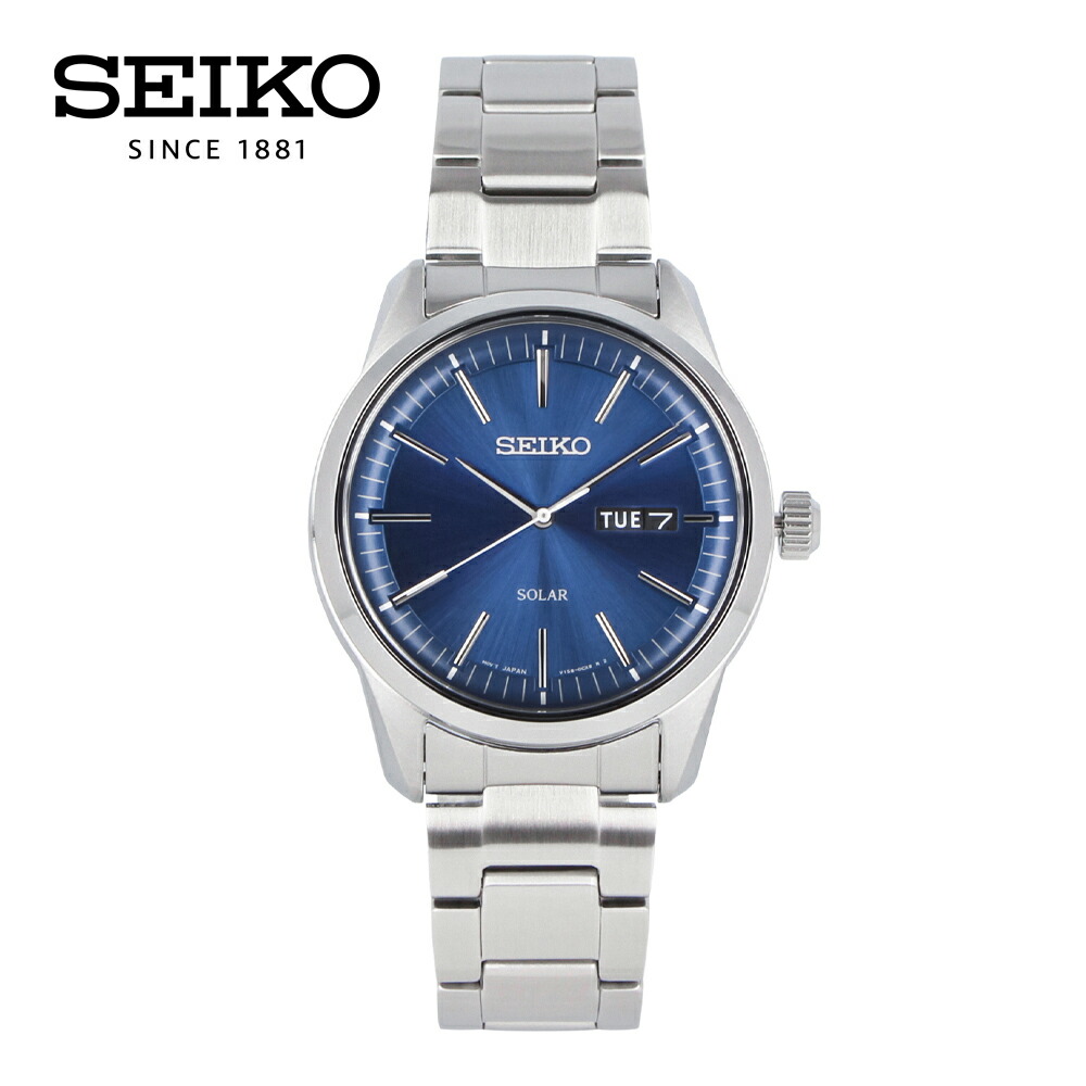 SEIKO セイコー Conceptual 腕時計 時計 メンズ 防水 ソーラー アナログ 3針 ステンレス メタル シルバー ブルー SNE525P1 プレゼント ギフト 1年保証 送料無料