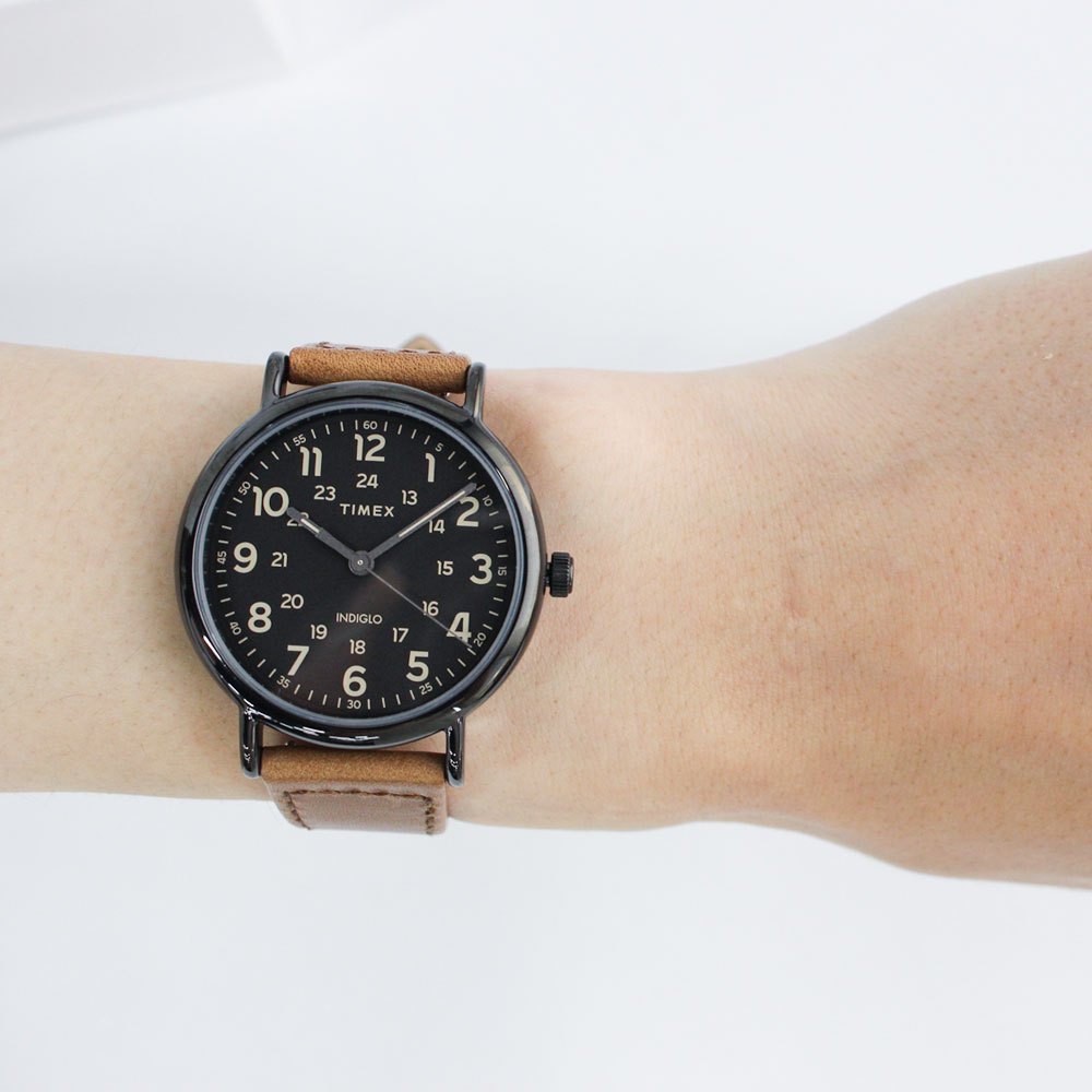 Timex 相星メックス Weekender ウィークエンダー腕時辰儀 時計 メンズ クオーツ 3ニードル なめし革 ブラウン ネグロイド Tw2t引出物 音物 1老年期保証金 貨物輸送無料 Foxunivers Com