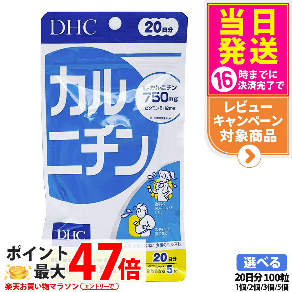 【賞味期限2028/03】ディーエイチシー DHC カルニチン 20日分 100粒 / 60日分 300粒 サプリメント ダイエット 健康食品 健康サプリ 健康応援 マルチサプリ 1/2/3/5個 送料無料