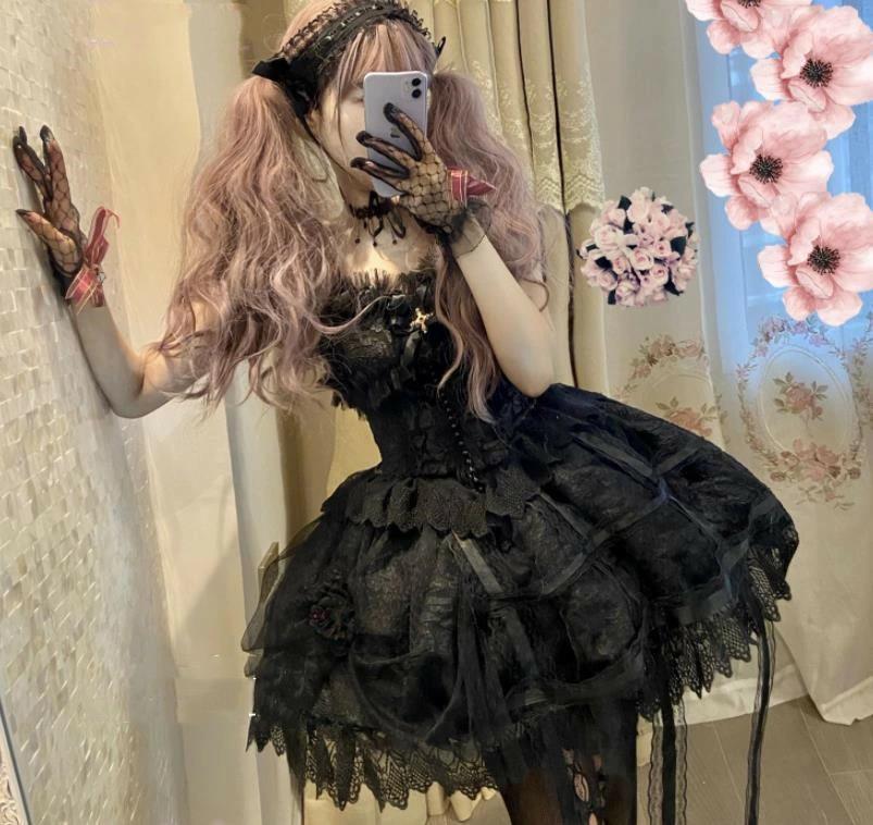 吊 一こま ゴスロリ 第八芸術 化けの皮 化けの皮/ロリータ 萌え OP ロリータの御召しもの/衣装 御召しもの 日常 トップス トップス tokits都喜