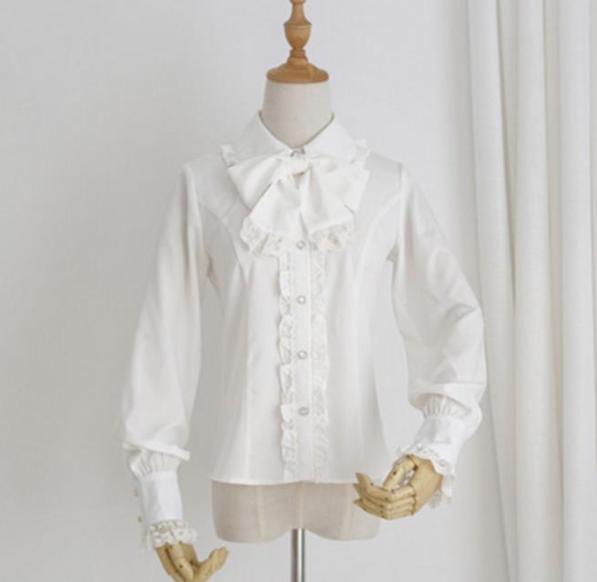 楽天市場】Lolita系 ロリータ ブラウス シャツ 長袖 トップス ホワイト