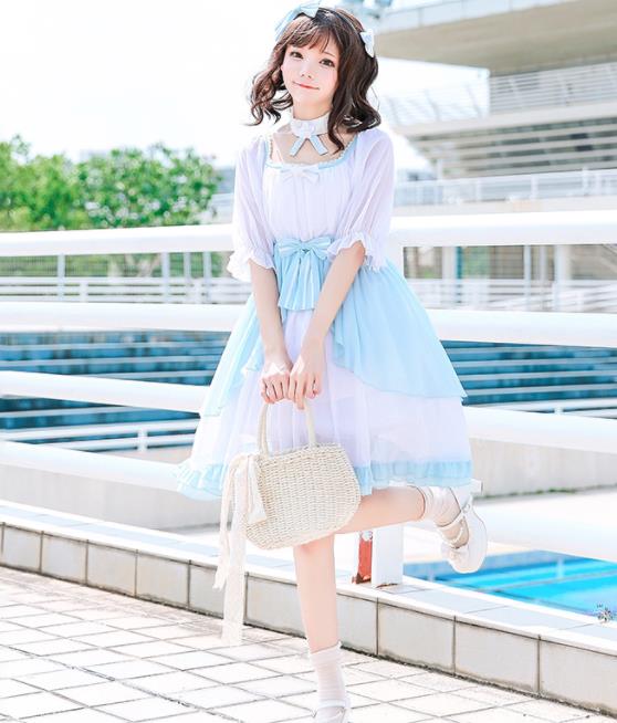 楽天市場 Lolita系 中袖 ワンピース ロリータ トップス 萌え レディース ゴスロリ ロリータファッション 変装 トップス コスプレ ハロウィン クリスマス Tokiwa３３