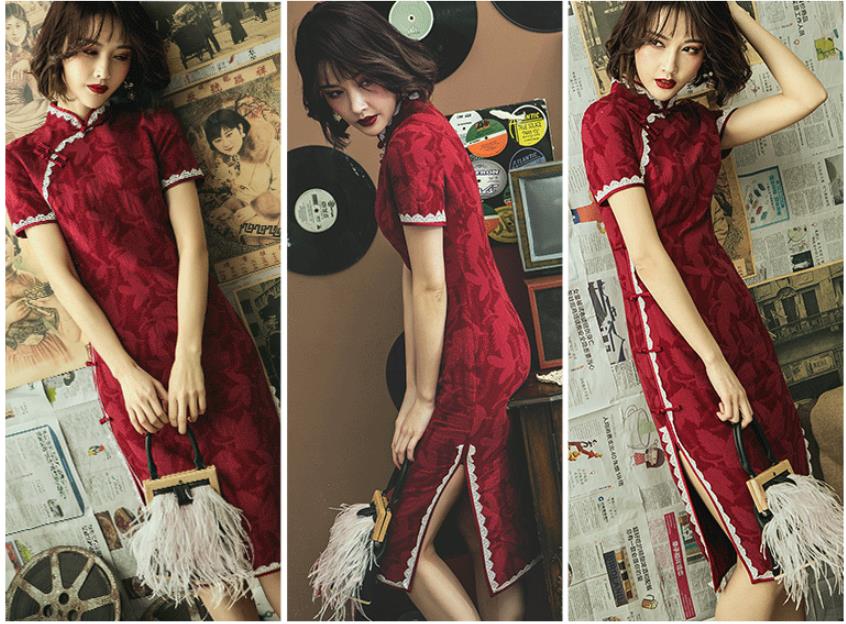 楽天市場 パーティードレス ワンピース 結婚式 安い チャイナドレス チュールワンピース レディース 民族風 ナチュラルエスニック 復古 スタンドカラー 写真撮影 パーティー 花柄 リネン Tokiwa33