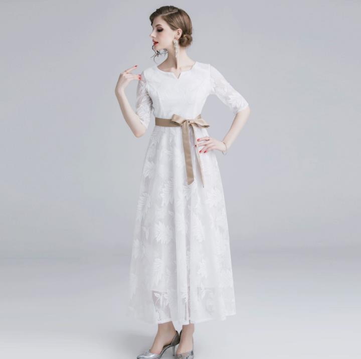 楽天市場 パーティードレス ワンピース 結婚式 安い チャイナドレス チュールワンピース レディース ナチュラルエスニックスタンドカラー 写真撮影 パーティー 花柄 リボン Aラインドレス 舞台 コンサート エンパイア レース 花嫁ドレス Tokiwa３３