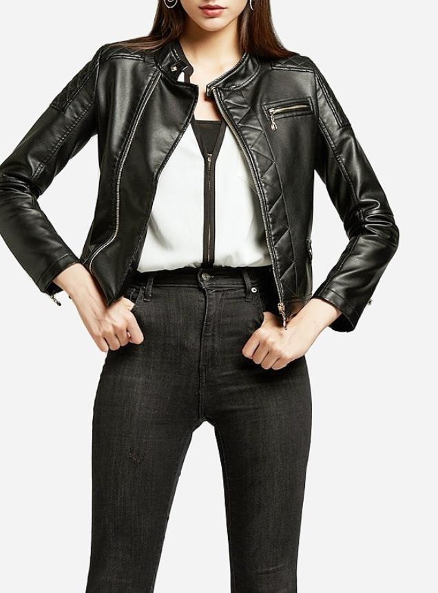 23区　サイズ48 17号レディース 黒 レザージャケット ラムレザー ノーカラージャケット / 23区 | ファッション通販