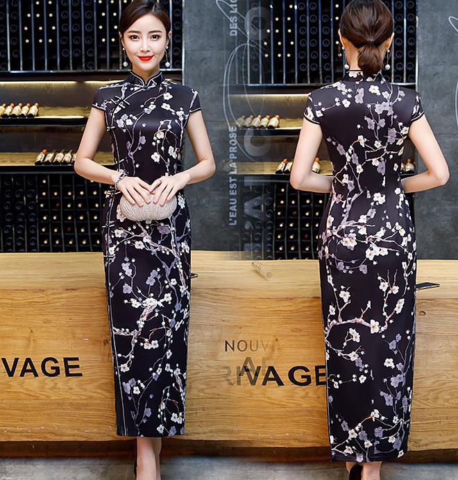 楽天市場 19 新入荷 パーティードレス ワンピース 結婚式 安い チャイナドレス チュールワンピース レディース 民族風 ナチュラルエスニック 復古 スタンドカラー ナチュラルエスニック写真撮影 パーティー 花柄 結婚 披露宴 大きいサイズ ロング Tokiwa３３