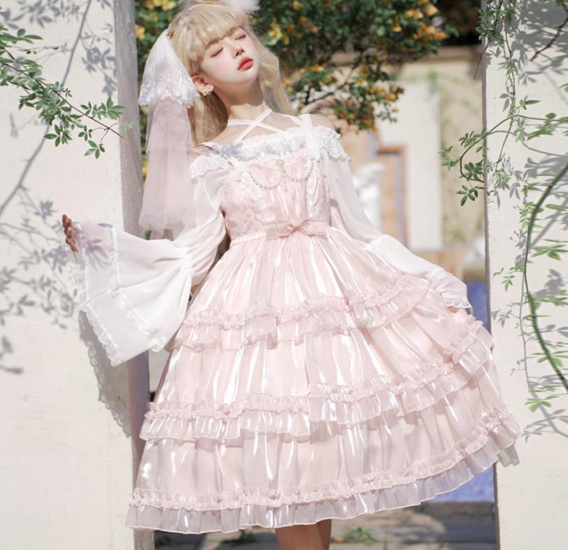 cornet コルネット　懐古ロリィタ　ワンピース　ピンク　無地 楽天市場】2022夏/新発/数量限定/Lolita系 桜と綿菓子