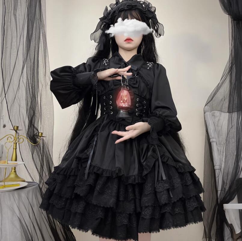 ゴスロリスカート　黒×ピンク Amazon.co.jp: [BAGAD] 歌姫服 ロリータ服 ジャンパー