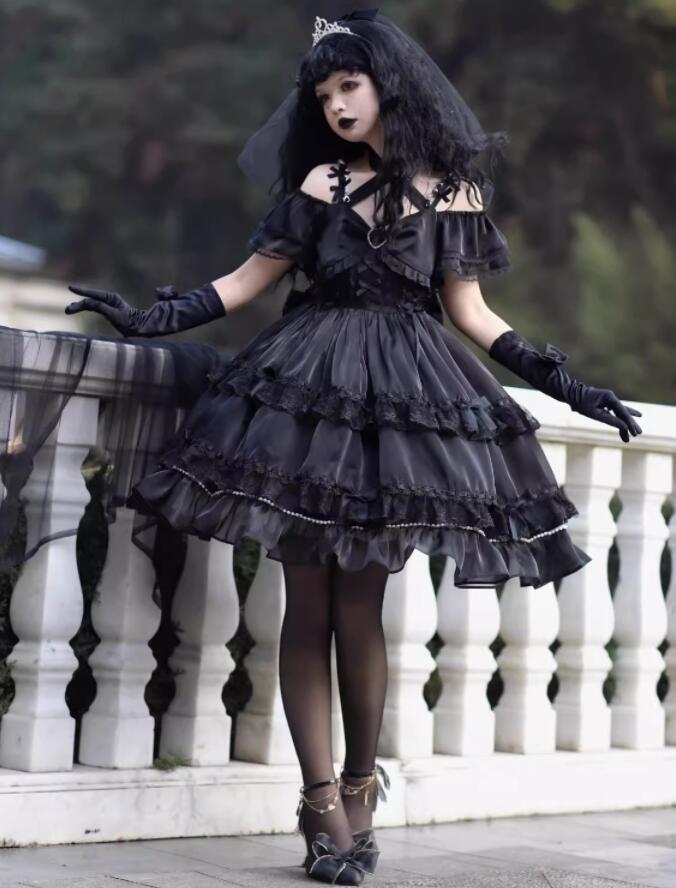 新発/数量限定/Lolita/opワンピース jsk 日常 写真 舞台 変装/ロリータ トップス 萌え レディース ゴスロリ ロリータファッション 変装 トップス 吊りスカート花嫁洋服 ティアードスカート ハロウィン ハロウィーン Halloween ピンク/メイド 中袖|Tokiwa33