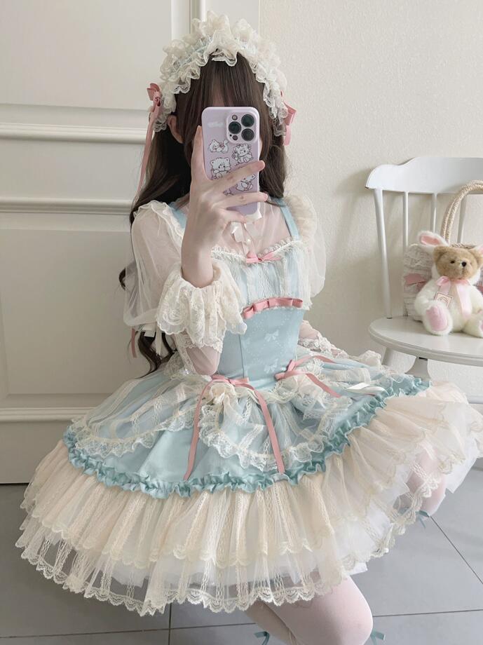 ドリームコアバレエロリータトップス+スカート