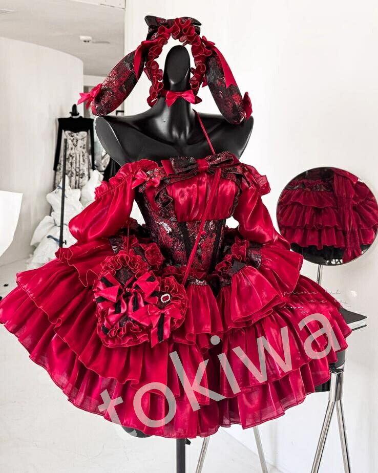 /新発/ふわふわ/Lolita系 / 自動人形お父ちゃん/ハロウィン/衣裳 jsk OP 日常 活動写真 一こま 化けの皮/ロリータ  トップス  萌え  ゴスロリ ロリータ流行り物  吊りスコート  お嫁さん御召しもの ウェディングドレス あやつり人形御召しもの   バレー ティアードスカート 万聖節
