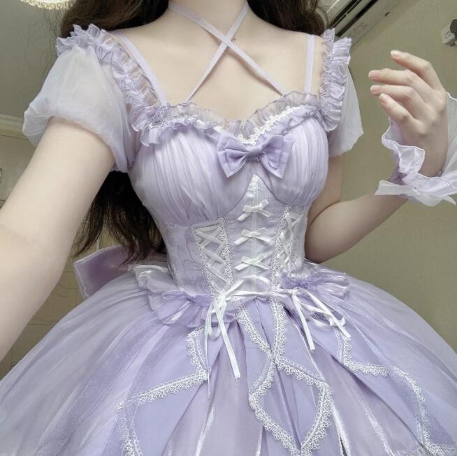 新発/お手伝いさん服/色つや/Lolita系/op衣裳 jsk 日常 活動写真 一こま 化けの皮/ロリータ  トップス  萌え レディース ゴスロリ ロリータ流行り物 化けの皮 トップス  花嫁御寮御召しもの ハロウィン 日暈ウィーン Halloween黒系