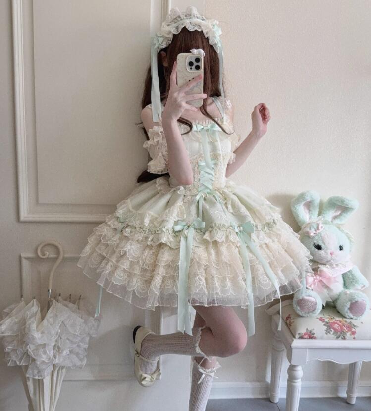 /新発/数量限定/Lolita系 /宮庭ドレス/ワンピース jsk OP 日常 写真 舞台 変装/ロリータ   萌え  ゴスロリ ロリータファッション  吊りスカート  花嫁洋服 ウエディングドレス 人形ドレス  ハロウィン  バレエ ティアードスカート ティアードスカート 袖なし
