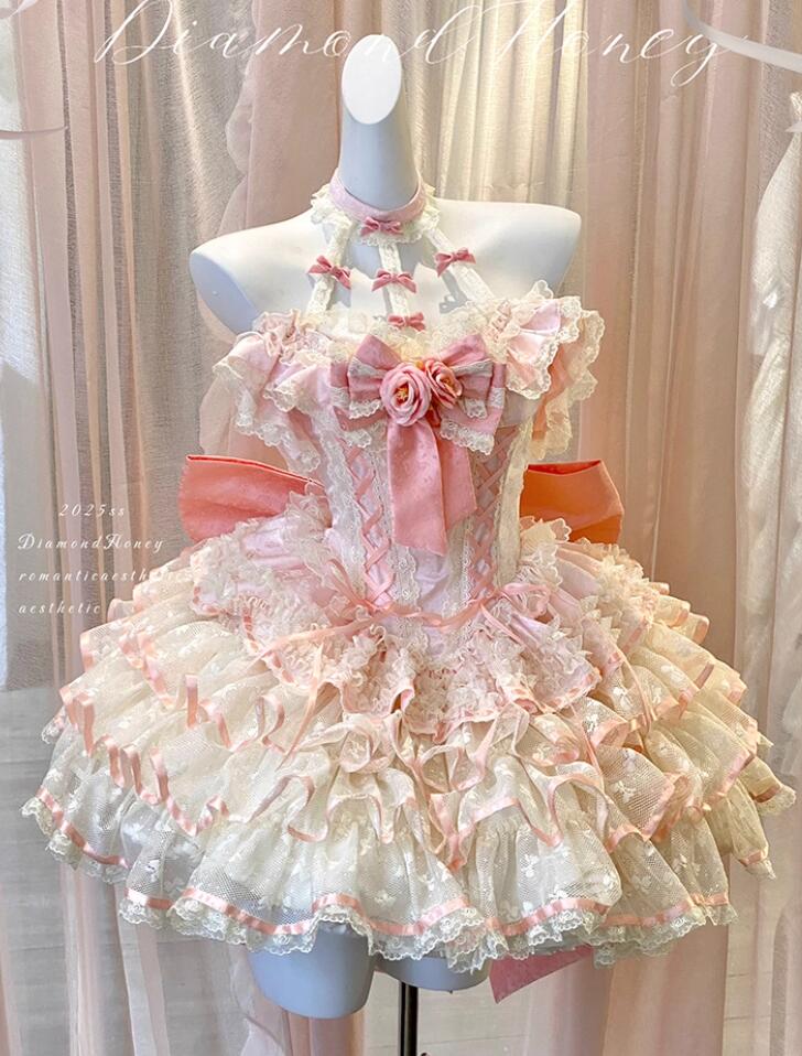 /新発/Lolita系 手ぬるい 衣装 jsk OP 日常 第八芸術 一こま 化けの皮/ロリータ  トップス  萌え レディース ゴスロリ ロリータ流行り物 化けの皮 トップス  吊りスコート 衣装 花嫁御寮御召しもの ウェディングドレス あやつり人形御召しもの