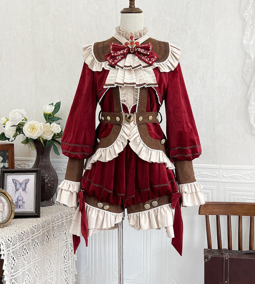 /新発/3点仕掛ける/Lolita系 /大公様服//衣装 jsk OP 日常 活動写真 一こま 化けの皮/ロリータ    萌え  ゴスロリ ロリータ流行り物  吊りスコート  花嫁御寮お召しもの ウェディングドレス あやつり人形お召しもの  ハロウィン  バレー ティアードスカート