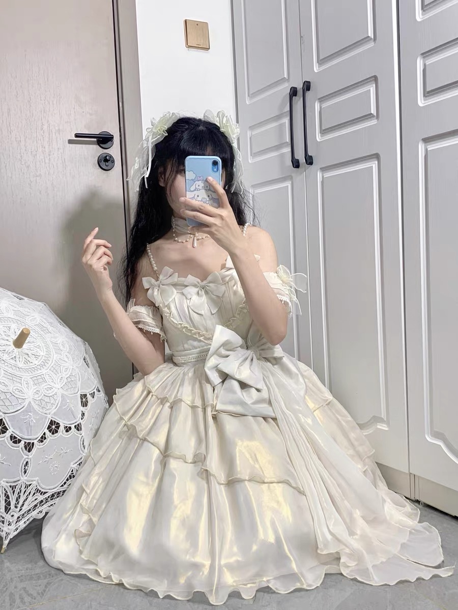 2022夏/新発/数量限定/Lolita系 甘い ワンピース jsk OP 日常 写真 舞台 変装/ロリータ トップス 萌え レディース ゴスロリ ロリータファッション 変装 トップス 吊りスカート ワンピース 花嫁洋服 ウエディングドレス 人形ドレス