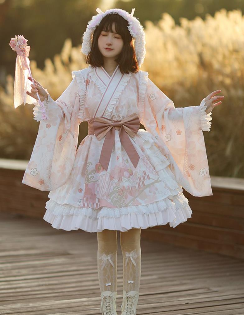 新品未使用　BODYLINE M〜L 姫 浴衣ドレス 薔薇 ゴスロリ　フリル 楽天市場】和風 オリジナルデザイン ロリータワンピース