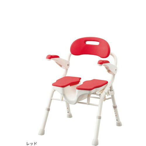 アロン化成 折りたたみシャワーベンチ　HPフィットレッド　536-070　4970210858189　入浴用品 清拭用品