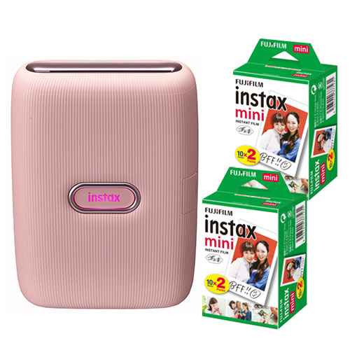 エクラン40枚付人 富士フィルム 瀟洒電話機使い方プリンタ チェキ Instax Mini Link ダスキーピンク フィルム40枚 2friendshotel Com