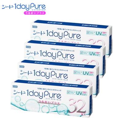 【4箱】シード SEED ワンデーピュアうるおいプラス 32枚 1dayPure 日本製