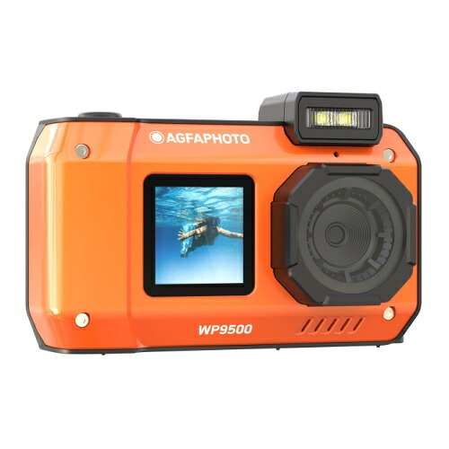 AGFAPHOTO アグファ デジタル写真機 雨合羽 防塵 WP9500OG オレンジ色 アウトドア 水中写真機
