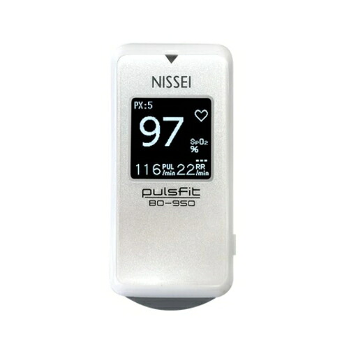 NISSEI 日本精密測器 パルスオキシメーター 日本製 BO-950 特定保守管理医療機器 訪問介護 呼吸数測定 血中酸素濃度計 サチュレーションモニター SpO2 フィンガー 指先クリップ型|トキワカメラ