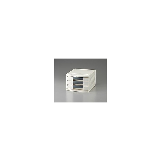 ナビス（アズワン）　トレイBOX(鍵付) A4用グレー 290×360×205mm　406H　4562108492003