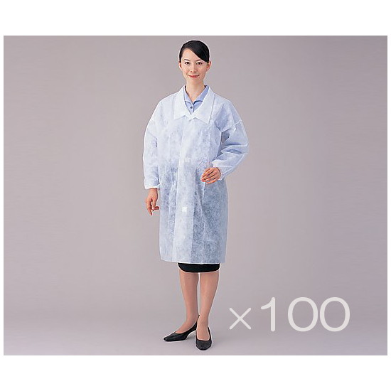 アズワン ディスポ白衣 LL 100枚書き割り