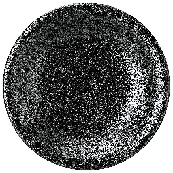 ゆず黒耀 石目尺皿 約31.3cm 黒系 和食器 丸大皿 日本製 美濃焼 業務用 65-51535003
