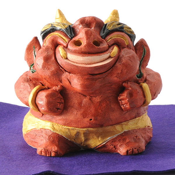 楽天市場】陶器 置物 貯金箱 福鬼貯金箱 おにBANK 鬼 節分 魔除け : 笑