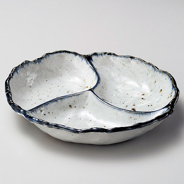 楽天市場】織部錆絵 三ツ仕切皿 小 約20.5cm 緑系 和食器 仕切皿