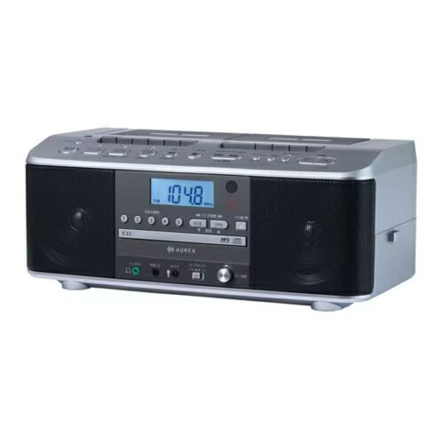 【長日月引きうける付】東芝 TOSHIBA AX-KCRW70S しろがね色 CDラジオカセットレコーダー ダブルテープ AM/FM 広広としたFM相応う カラオケ・声くっきり役立つこと