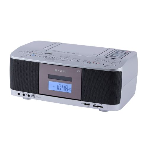 【長期保証付】Aurex オーレックス AX-KCR70S シルバー SD・USB・CDラジオカセットレコーダー｜特価COM