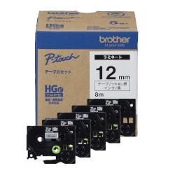 ブラザー brother HGe-M931V ピータッチ HGeテープ ラミネートテープ 5本パック 黒文字/銀マット 12mm幅 HGEM931V