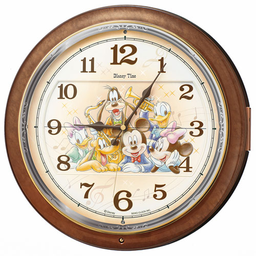 セイコー SEIKO FW587B 茶マーブル模様 DISNEY ディズニー ミッキー&フレンズ 電波掛時計 FW587B