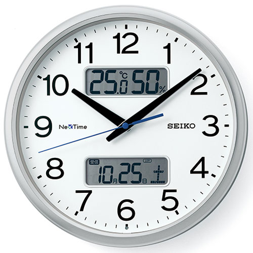 セイコー SEIKO ZS251S 銀色メタリック塗装 ネクスタイムシリーズ 電波掛け時計 ZS251S|特価COM