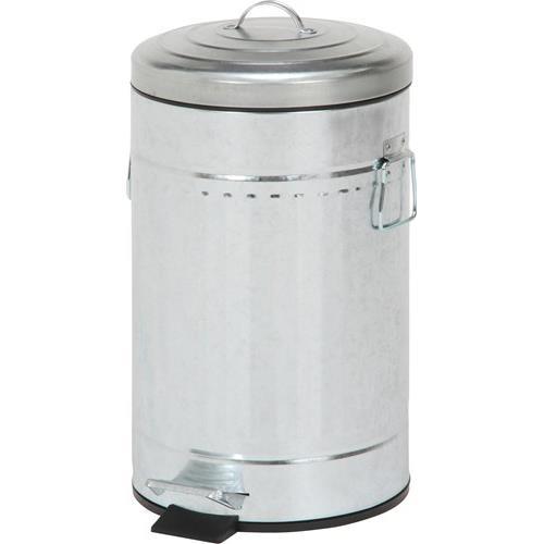 不二貿易 【完成品】 スチール ラウンドペダルペール １２Ｌ ガルバナイズ 34741【代引・日時指定・キャンセル不可・北海道沖縄離島配送不可】