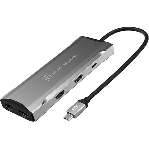 j5create ジェイファイブ クリエイト JCD397 スペースグレー USB3.2 トリプルディスプレイ11in1マルチアダプター JCD397