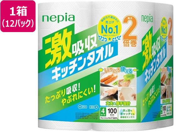 ネピア ネピア 激吸収キッチンタオル 4ロール 100カット&times;12パック｜特価COM