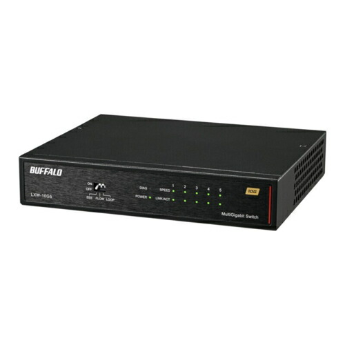 緩衝装置置き目 BUFFALO LXW-10G5 10Gbps相応う 5界面 スイッチングこしき かっこ良い冷やかす気違い積み上げる 金属元素筐体 磁石付