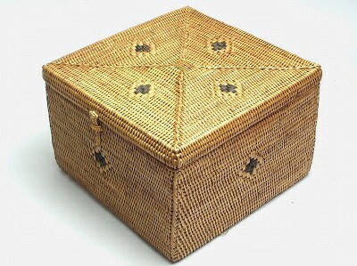 楽天市場】アタかご製 正方形ボックスL【縦横25cm×高さ12cm】蓋付き